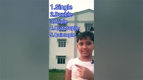 single, double, triple,quadruplr,quintuple,septuble,octuplr..... - YouTube