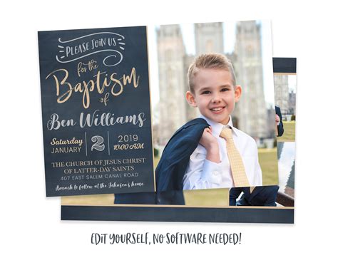 Lds Baptism Invitation Template