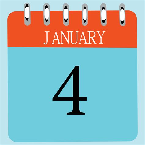 January- 4 Calendar- Daily- Icon- Date- Month 26263700 Vector Art at Vecteezy