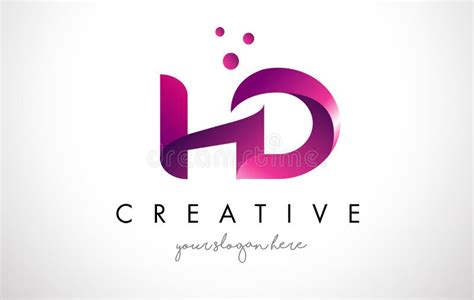 HD Letter Logo Design with Purple Colors and Dots Stock Vector - Illustration of multimedia ...