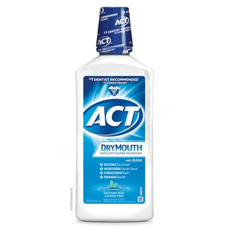 ACT Dry Mouth Mouthwash (33.8 Oz, Soothing Mint), with Xylitol ...