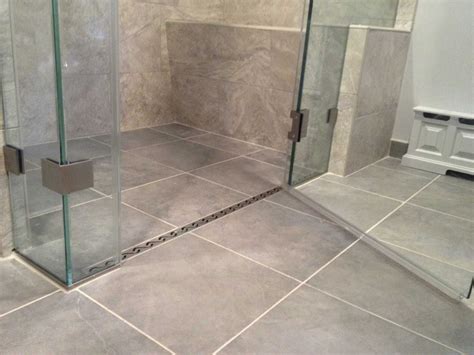 Tile Shower Drain Installation Best Curbless Shower with A Linear | Shower tile, Bathroom shower ...