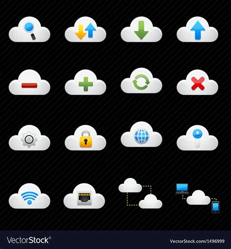 Cloud computing icons Royalty Free Vector Image