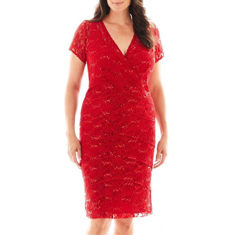 JCPenney Scarlett Short-Sleeve Lace Dress - Plus - ShopStyle