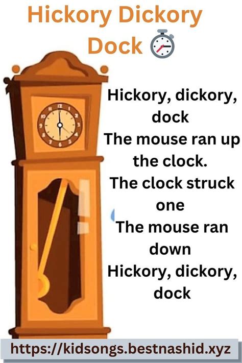 Hickory Dickory Dock - Nursery Rhymes Songs | Hickory dickory dock, Hickory dickory, Nursery ...