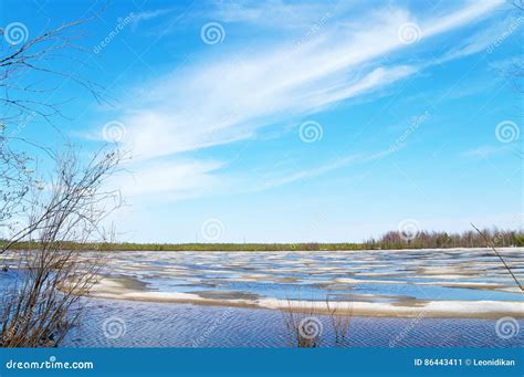 Spring landscape. stock image. Image of north, lake, outdoor - 86443411