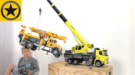 BRUDER CRANE TRUCK lifted by GRUMALU Crane ♦ GRUMALU LIEBHERR 1045 Worlds best RC Toys for Kids ...