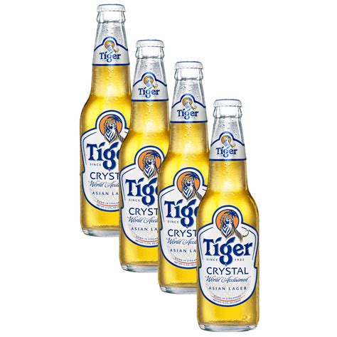 Tiger Crystal Bundle of 4 Bottles - Singaporean Lager Beer - 330ml ...