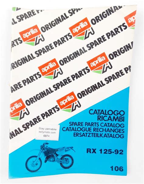 APRILIA RX 125 1992 SPARE PARTS CATALOG BOOK MANUAL 106 – Kelly Moto