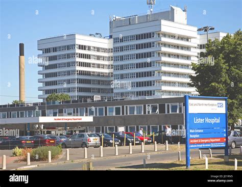 Exterior view of the main building at the Lister Hospital, Stevenage, UK. Shown after completion ...