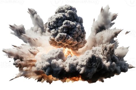 Bomb explosion with fire flames and smoke, isolated on transparent background 27942296 PNG