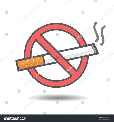 No Smoking Sign Drawing On White Stock Vector (Royalty Free) 644266555 ...