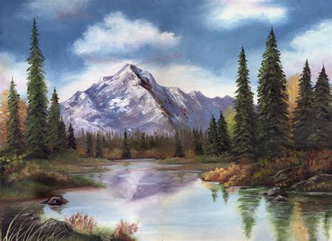 Oil Painting - Mountains by WispyChipmunk on DeviantArt