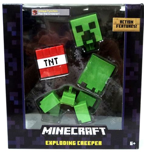 Minecraft Survival Mode Exploding Creeper 5 Action Figure TNT Mattel ...