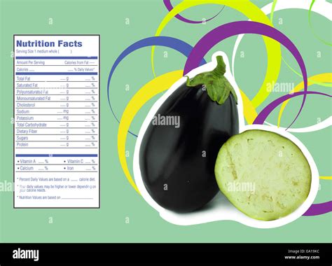 eggplant nutrition facts Stock Photo - Alamy