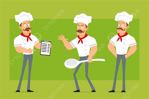 Collection Of Flat Cartoon Characters Featuring A Robust Chef As The Lead Vector, Vector ...