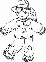 Free Printable Scarecrow Coloring Page sketch template