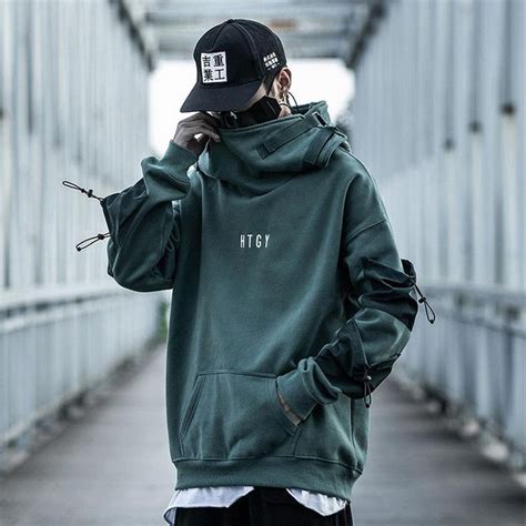 Cyberpunk Techwear Hoodie Men Japanese Streetwear Clothing in 2021 | Japanese street fashion men ...