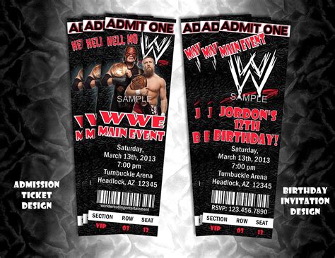 Wwe Ticket Template