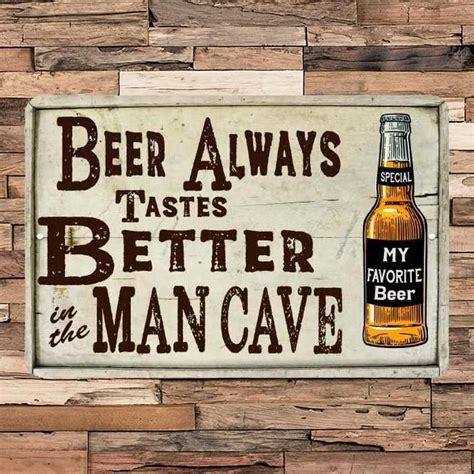 Beer Better Man Cave Vintage Look Chic Distressed 8x12 Metal Sign ...