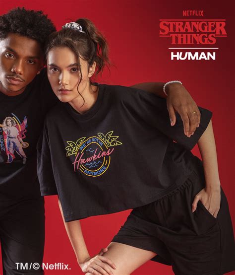 HUMAN x STRANGER THINGS CALIFORNIA Cropped Print Tee (ZOT1418) - Human