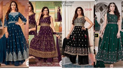 Naira Cut Kurtis Latest Design|| Dark Shade Naira Suit Collection - YouTube