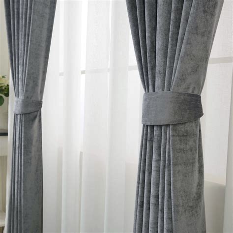 Luxury Grey Colour Chenille Curtain | Voila Voile®