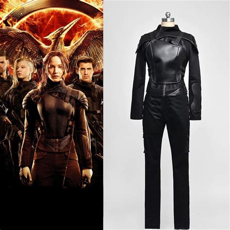 2015 Hunger Games 3 Mockingjay Part 1 Katniss Everdeen Cosplay Costume Outfit Suits