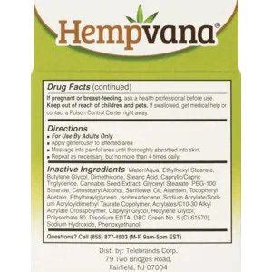 What Is The Active Ingredient In Hempvana : Hempvana Pain Relief Cream