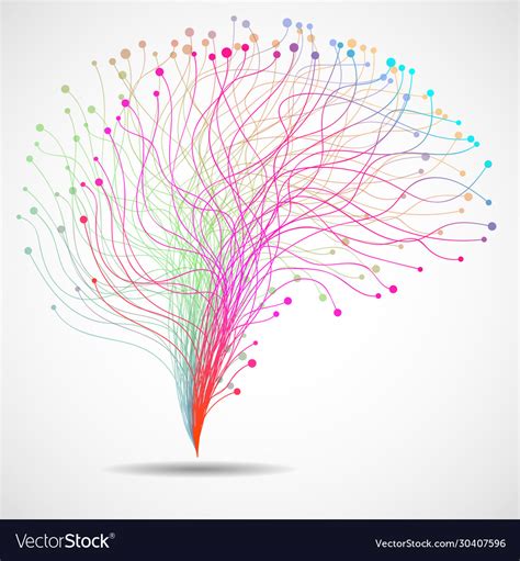 Abstract human brain colorful lines Royalty Free Vector