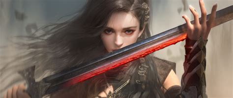 2560x1080 Female Warrior Fantasy With Sword 2560x1080 Resolution HD 4k Wallpapers, Images ...