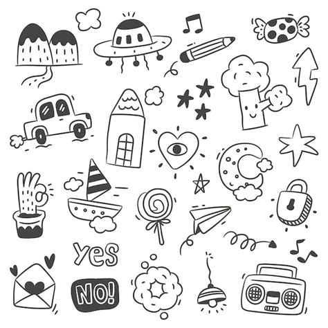Free Vector | Hand drawn miscellaneous doodle illustration