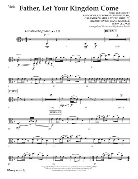 Father Let Your Kingdom Come (Choral Anthem SATB) Viola Sheet Music PDF (Lifeway Choral / Arr ...