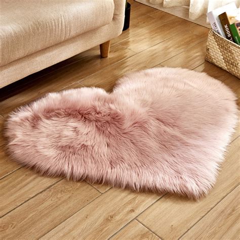 40-120CM Love Heart Fluffy Mat Rugs Kids Soft Girls Boys Fake Faux Fur Rug Mats | Walmart Canada