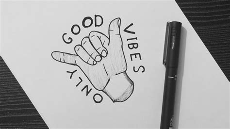 Good Vibes Only Drawing || Pen Drawing || Doodle Art || Doodling - YouTube