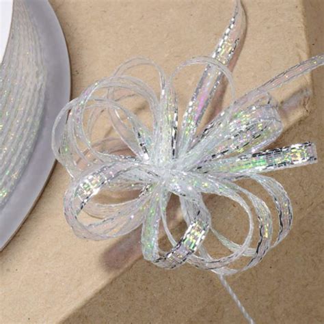 PULL BOW RIBBON Silver Iridescent 3mm X 25 Meters for - Etsy UK