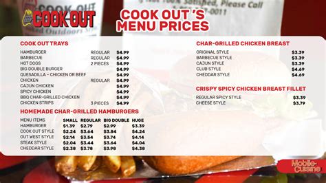 2024 Update: Cook Out Menu Prices on Trays, Burgers, and More