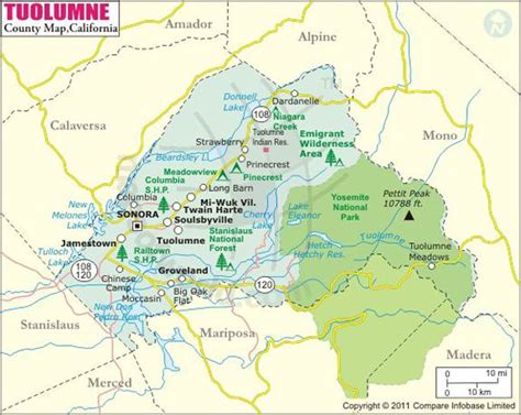 Tuolumne County Map, Map of Tuolumne County | Tuolumne county, County map, California map