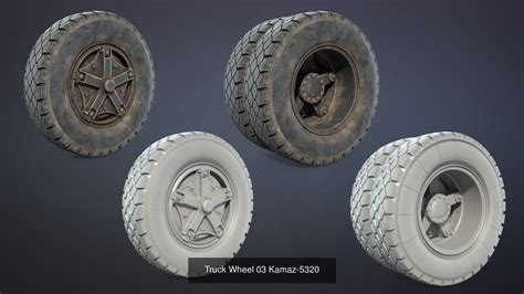 3D Model Collection Truck Wheels Set VR / AR / low-poly | CGTrader