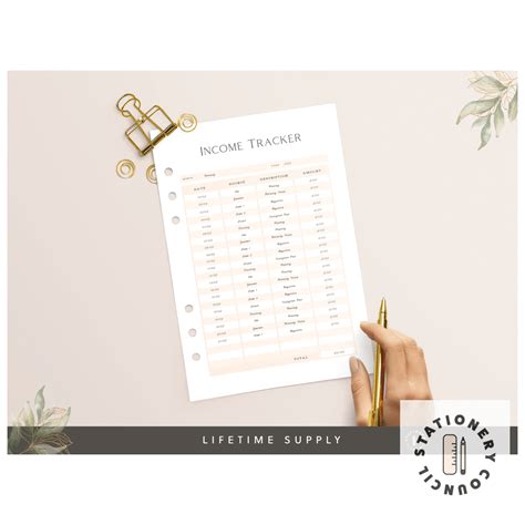 Income Tracker Finance Printable, Expense Planner, Planner Insert, A4/A5/8x10/Half Letter/US ...