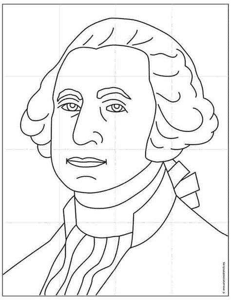 Easy How to Draw George Washington Tutorial and Coloring Page - Kids Fashion Health Education