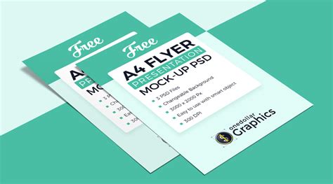 3 High Quality Free A4 Flyer Mockup PSD Files – One Dollar Graphics