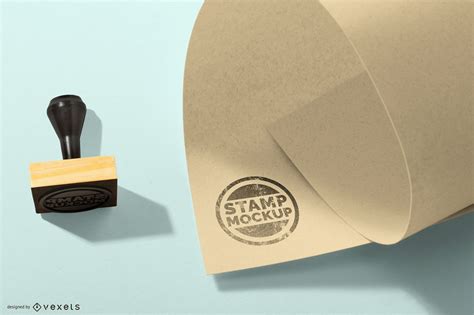 Rubber Stamp Round Logo Mockup PSD Editable Template