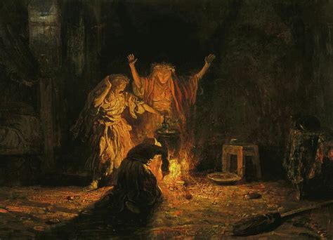 The Witches in Macbeth Painting by Alexandre-Gabriel Decamps