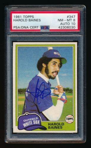 1981 Topps #347 Harold Baines Signed Rookie Card PSA 8 NM-MT/10 AUTO | eBay