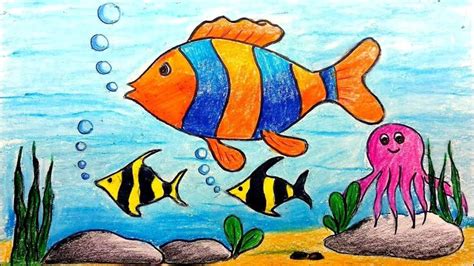 How To Draw Underwater Scenery Step by step - YouTube | Scenery drawing for kids, Art drawings ...