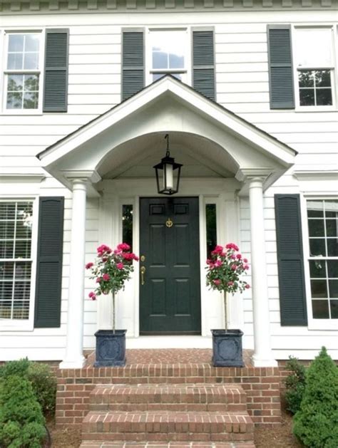 41 Amazing Small Front Porch Design | Front porch design, Colonial house exteriors, Portico design