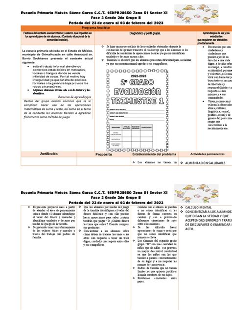 PLAN ANALITICO 2B 23 Al 03 DE FEBRERO | PDF