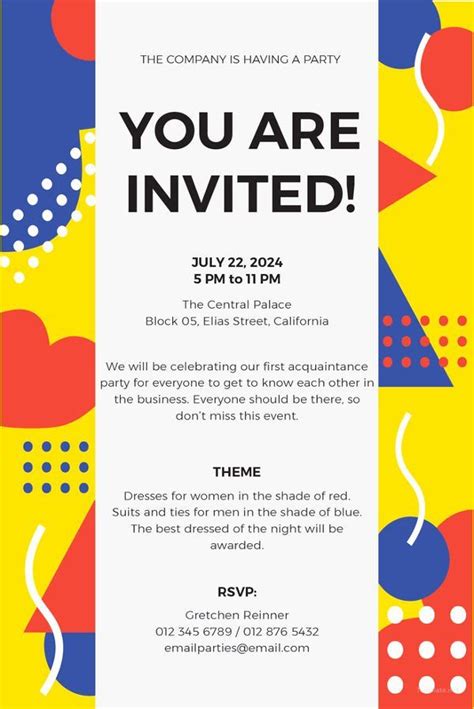 Email Party Invite Template New 15 Email Invitation Template Free ...