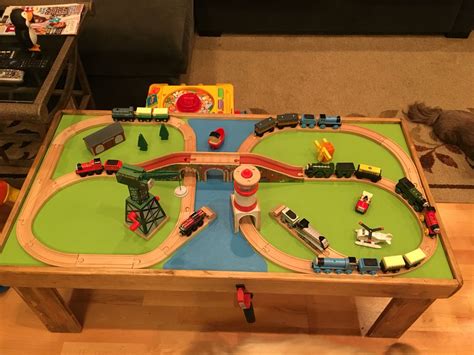 DIY wooden train table | Wooden train table, Wooden train, Train table